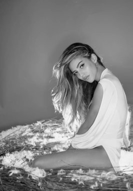 Sensual elegant young fashionable sexy woman. Beautiful girl, fashion model. Fashion lady. Sexy girl in fashion trend look. Sexy clothes