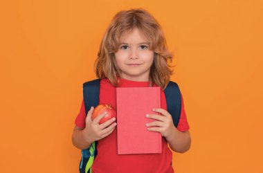 School child student learning, study english language at school. Elementary school child. Portrait of funny pupil learning. Language school