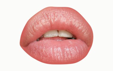 Güzel genç bayan Lips. Seksi Ağız, yakın plan.