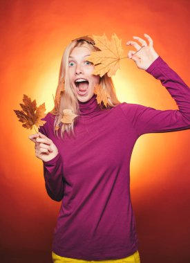 Sonbahar parkında mutlu bir kadın sonbahar. İç çamaşırında sonbahar indirimleri. Kadın külot satışı. Yaprak düşmesi. Leaf sonbaharı ile eğlenen mutlu genç kadın. Güzel şehvetli kadının moda portresi