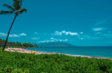 Sahil rüya sükuneti. Hawaii 'nin Maui Adası' ndaki sahil manzarası.