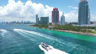 Miami Sahili 'nin havadan görünüşü, Güney Sahili. Florida mı? ABD