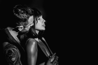 Sensual couple in love. Sexy young lovers