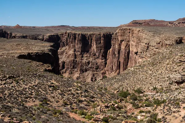 Canyon National Park. View of a desert mountain. Famous american hiking place. Rock canyon panoramic landscape