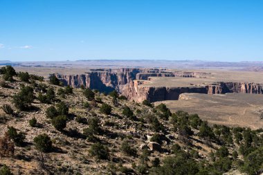 Kanyonun kayası, manzara arka planı. Kayalık dağ. Arizona ve Utah Çölü