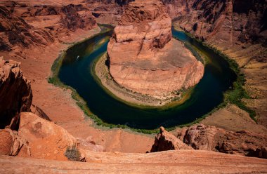 Seyahat yaşam tarzı başarı motivasyon konsepti. Colorado Nehri. Kanyon. Horseshoe Bend, Sayfa Arizona