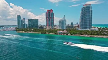 Miami Sahili 'nin havadan görünüşü, Güney Sahili. Florida mı? ABD