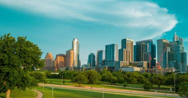 Austin Park manzarası, Texas ABD şehir merkezi silüeti