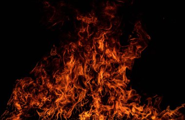 Sanat arkaplanda yanan ateş alevi