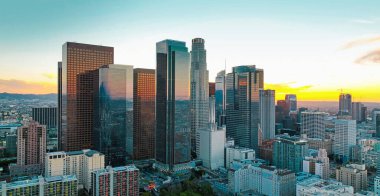 Los Angeles şehir merkezi gökdelenleri, panoramik şehir gökdelenleri