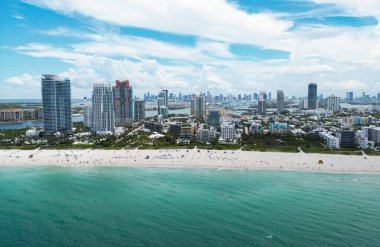 Miami Beach, Florida 'nın insansız hava aracı görüntüsü