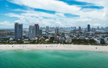 Miami Sahili 'nin havadan görünüşü, Güney Sahili. Florida mı? ABD