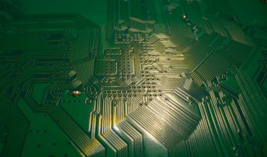 Elektronik devre kartı arka planı. Soyut dijital teknoloji geçmişi. Elektronik bilgisayar donanım teknolojisi. Anakart dijital çip. Teknik arkaplan