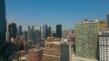 New York hava manzaralı. New York City silueti. ABD 'de Manhattan' ın park ve şehir manzarası. New York City, Manhattan, Downtown Skyline, Jersey City, ABD