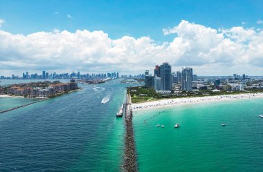 Miami Sahili 'nin havadan görünüşü, Güney Sahili. Florida mı? ABD