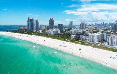 Miami Beach, Florida 'nın insansız hava aracı görüntüsü