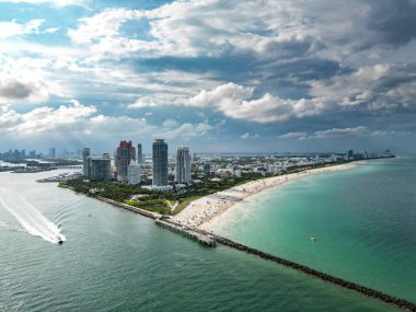 Miami Sahili 'nin havadan görünüşü, Güney Sahili. Florida mı? ABD