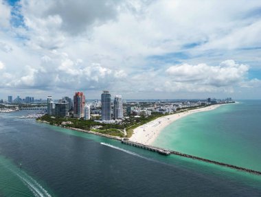 Miami Beach, Florida 'nın insansız hava aracı görüntüsü