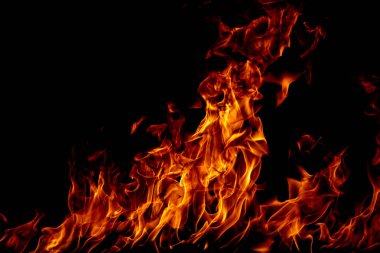 Sanat arkaplanda yanan ateş alevi