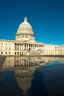 Demokrasinin Meclis sembolü. Bağımsızlık Günü. Birleşik Devletler Kongre Yönetimi. Kongre Washington, DC 'de. Amerikan demokrasisi. Capitol tarihi binası. Capitol ufuk çizgisinde