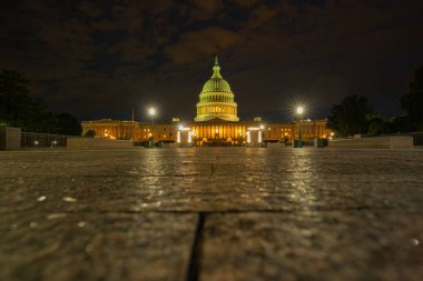 Başkentin Capitol sembolü. Bağımsızlık Günü. Birleşik Devletler Kongre Yönetimi. Kongre Washington, DC 'de. Amerikan demokrasisi. Capitol tarihi binası. Capitol ufuk çizgisinde