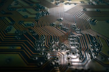 Devre kartı geçmişi. Elektronik devre kartı dokusu. Bilgisayar teknolojisi, dijital çip, elektronik model. Teknoloji dokusu. Dijital veriye sahip teknoloji sistemi