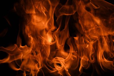 Ateş hareketinin soyut dokusu soyut. Yanan ateş, yanan arka plan