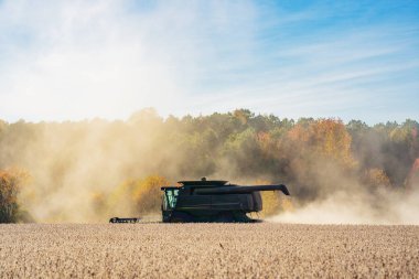 Sonbahar hasadı. Hasat buğdaylı tarlalar. Buğday tarlasında hasatçıyı birleştir. Kırsal kesimlerde hasat. Hasat makinelerini birleştirin. Çiftçilik biçerdöver işbaşında. Kırsal alanda hasat var.