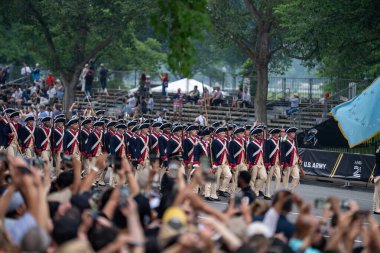 14 Haziran 2025, Washington - ABD Ordusu 250. yıldönümü. Gaziler geçidi. Savunma Kutlaması. Parade 'deki askeri araçlar. Askeri gruplar. Amerikan Ordusu Töreni. Ulusal Anma