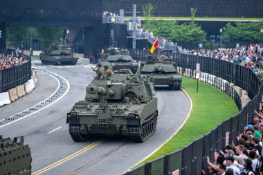 14 Haziran 2025, Washington - ABD Ordusu 250. yıldönümü. 250. ordu yıldönümü. Amerikan Askeri Yürüyüşü. Washington DC Askeri Yürüyüşü. Amerikan Silahlı Kuvvetleri. Ordu Tarihi Kutlaması. ABD Askeri Etkinliği