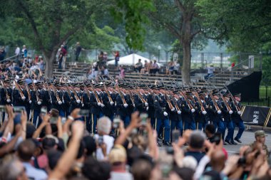 14 Haziran 2025, Washington - ABD Ordusu 250. yıldönümü. 250 yıllık Amerikan ordusu. Amerikan Ordusu Kutlaması. Washington DC Askeri Yürüyüşü. Silahlı Kuvvetler Geçidi. 250. ordu geçidi