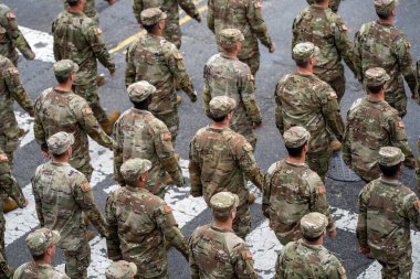 14 Haziran 2025, Washington - ABD Ordusu 250. yıldönümü. Gaziler geçidi. Savunma Kutlaması. Parade 'deki askeri araçlar. Askeri gruplar. Amerikan Ordusu Töreni. Ulusal Anma