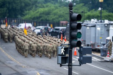 14 Haziran 2025, Washington - ABD Ordusu 250. yıldönümü. 250 yıllık Amerikan ordusu. Amerikan Ordusu Kutlaması. Washington DC Askeri Yürüyüşü. Silahlı Kuvvetler Geçidi. 250. ordu geçidi