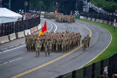 14 Haziran 2025, Washington - ABD Ordusu 250. yıldönümü. Amerikan Ordusu 'nun doğum günü. 250. ordu yıldönümü. Amerikan Askeri Yürüyüşü. Washington DC Askeri Yürüyüşü. Amerikan Silahlı Kuvvetleri. Ordu Tarihi Kutlaması