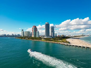 Miami Sahili 'nin havadan görünüşü, Güney Sahili. Florida