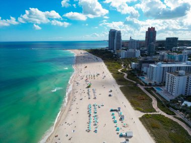 Miami Sahili 'nin havadan görünüşü, Güney Sahili. Florida