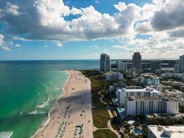 Miami Sahili 'nin havadan görünüşü, Güney Sahili. Florida
