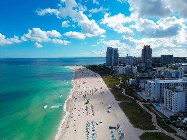 Miami Sahili 'nin havadan görünüşü, Güney Sahili. Florida