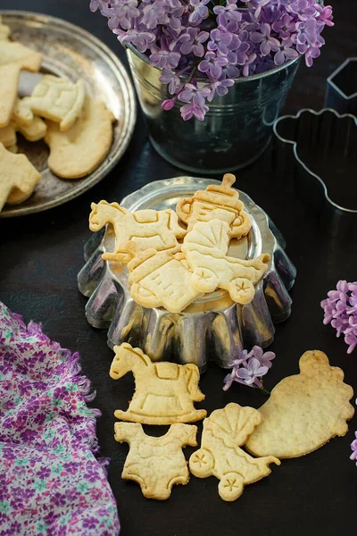 Lemon Cookies Shortbreads Baby Style — Stock Photo, Image