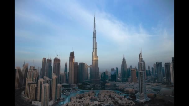 Dubai Uae Circa 2022 Dubai Downtown Skyline Morning Time Lapse — Stock Video