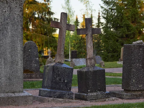 Старі Хрести Старому Лютеранському Кладовищі Фінському Місті Туусула — стокове фото