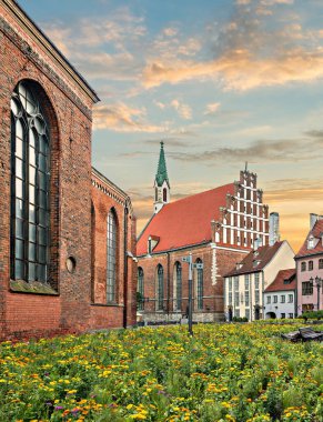 Medieval Evangelical Lutheran Church of Saint John the Baptist in old district of Riga - the capital city of Latvia