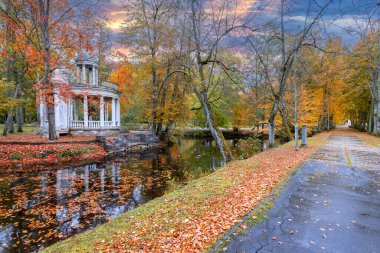 Sonbaharın sonlarında eski halk parkında
