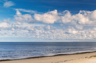 Sandy beach of the Baltic Sea in Jurmala - famous resort in Latvia clipart