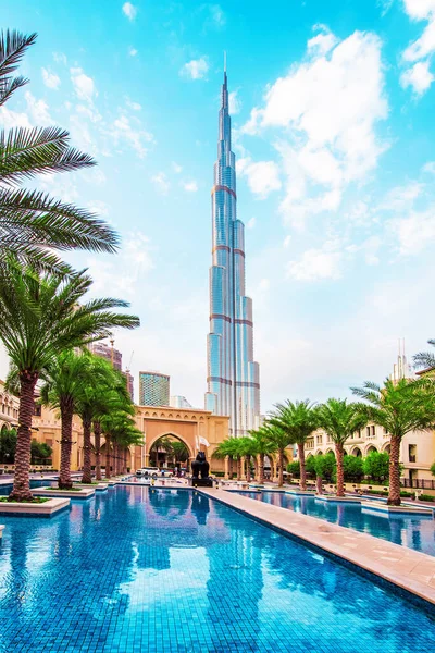 Dubai Vereinigte Arabische Emirate Februar 2021 Atemberaubende Aussicht Auf Den lizenzfreie Stockfotos