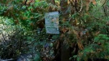 Warning sign on the hiking trail
