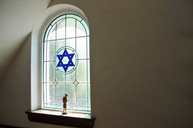 Toronto, Ontario / Canada - May 26, 2013: Window with the Judaism Religious Symbol - Star of David