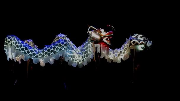 Cny Κινεζική Dragon Dance Στη Σκηνή — Αρχείο Βίντεο