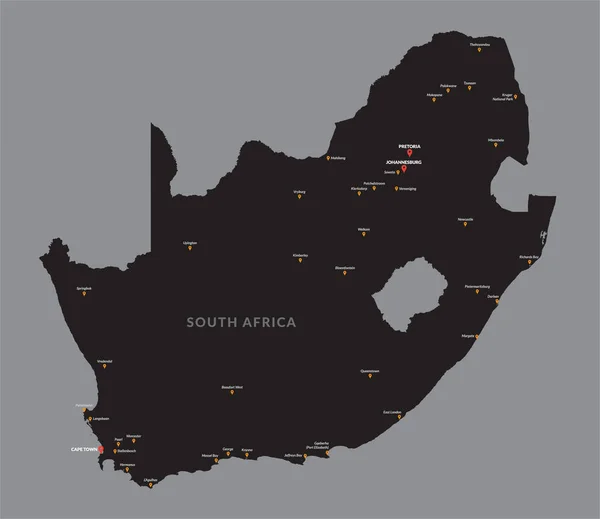 Peta Rinci Dari Afrika Selatan - Stok Vektor