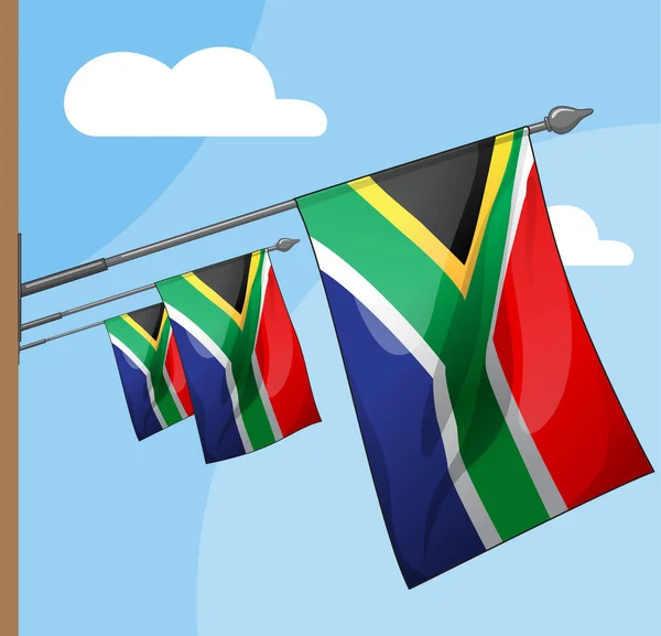 Ilustrasi Bendera Afrika Selatan - Stok Vektor